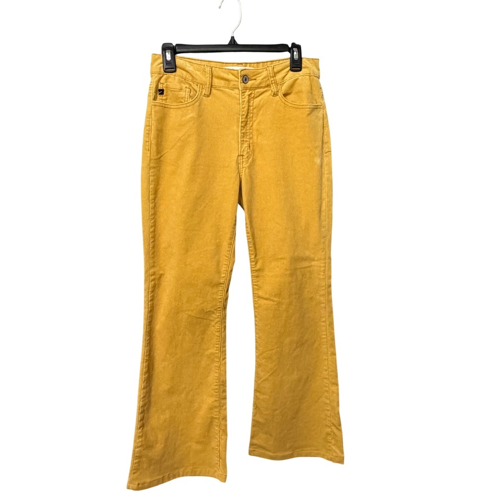 KanCan Womens Mustard Yellow Corduroy Flare Pants Retro Boho 70s Size 9 Mid Rise